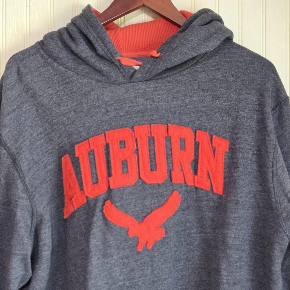 Auburn Tigers Sweatshirt Hoodie Womens Gray NCAA Football Pressbox Applique